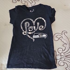 NFL Kids Seahawks Love Tee - Black and Silver